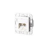 E-DAT C6 2 port flush mounted trunking installation pure white