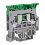 Screw terminal block 4mm2 fuse-holder, 1-level, grey color