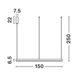 2700-6000K Changing CCT   & Dimming Brass Gold Aluminium   & Acrylic   LED 80 Watt 6000Lm   230 Volt IP20   D: 150 H: 250 cm Adjustable Height