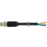 M12 male 0° A-cod. with cable PUR 8x0.34 bk UL/CSA+drag ch. 15m