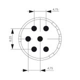 contact insert (circular connector), Solder-in pin, 17 mm, Print conta