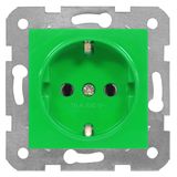 Socket outlet, green color, screw clamps