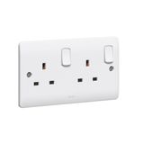 Synergy 2 Gang 13A Double Pole Switched Socket Outlet White