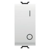 ONE-WAY SWITCH 2P 250V ac HEAVY DUTY - 25AX - NEUTRAL BUTTON - SYMBOL 0/1 - 1 MODULE - SATIN WHITE - CHORUSMART