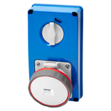 VERTICAL FIXED INTERLOCKED SOCKET OUTLET - WITHOUT BOTTOM - WITHOUT FUSE-HOLDER BASE - 3P+E 63A 380-415V - 50/60HZ 6H - IP67