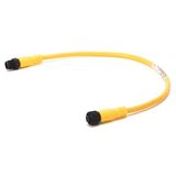 Allen-Bradley 889D-F5ACDM-0M6 Patchcord: DC Micro (M12), Female, Straight, 5-Pin, PVC Cable, Yellow, Unshielded, IEC Color Coded, DC Mic, Male, Straight, 0.6 meter (1.97 feet), 22AWG