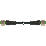 M12 female 0° / M12 female 0° A-cod. PUR 5x0.34 bk +drag ch. 7.5m