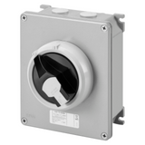 ROTATORY ISOLATOR - HP- SURFACE-MOUNTING - COMMAND - METAL BOX - 32A 3P+N - LOCKABLE BLACK KNOB - IP66