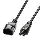 1m C5 to C14 Mains Cable IEC C5 to IEC C14 Connector