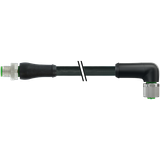 M12 Power male 0° / female 90° K-cod. PUR 5x1.5 bk +drag ch. 1.5m