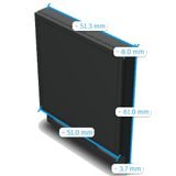 Reflector, Rectangular, 51 x 61mm, Mounting Tabs, Corner Cube Style