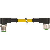 M12 male 90° / M12 female 90° A-cod. PVC 5x0.34 ye UL/CSA 0.6m