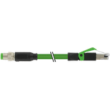 M8 male 0° A-cod./RJ45 male 0° PUR 1x4xAWG26 shielded gn+dragch 12m