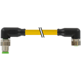 M8 male 90° / M8 female 90° A-cod. PUR 3x0.25 ye +robot+drag ch. 1m