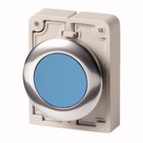 Pushbutton, RMQ-Titan, Flat, momentary, Blue, Blank, Metal bezel