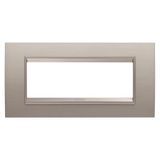 LUX PLATE - IN METAL - 6 MODULES - BRUSHED ALUMINIUM - INNER FRAME MATT LIGHT BRONZE - CHORUSMART