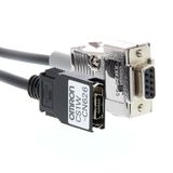 Communication cable, CS1/CQM1H/CPM2C peripheral port to PC 9-pin RS-23 CS1W3031F