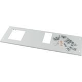 Front cover, +mounting kit, for NZM1, horizontal, 4p, measuring device, H=150mm, grey