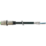 M12 fem. recept. A-cod. rear PUR 5x0.34 shielded bk+drag-ch 0.3m