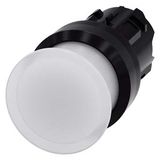 Illuminated mushroom pushbutton, 22 mm, round, plastic, white, 30 mm, 3SU1001-1AD60-0AA0-Z X90