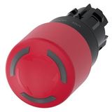 3SU1001-1GB20-0AA0-Z Y12 EMERGENCY STOP mushroom pushbutton, illuminable, 22 mm, round, plastic, red, 30 mm, positive latching, acc. to EN ISO 13850, rotate-to-unlatch, with laser labeling,