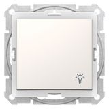 Sedna - 1pole pushbutton - 10A light symbol, IP44 without frame cream