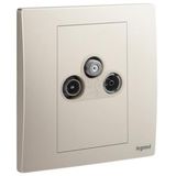 Mallia Senses - 1 time TV-R-SAT socket outlet - Champagne