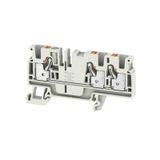 Feed-through terminal block, PUSH IN, 4 mm², 800 V, 32 A, Number of co