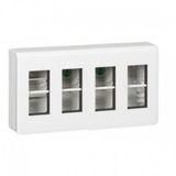 Mosaic surface-mounted workstation kit 4x4 modules to be equipped with Mosaic functions - White