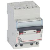 Circuit breaker DX³4500 6kA high inlet via automatic terminals low outlet screw terminals - four-pole 400V~ 25A curve C - 3 modules