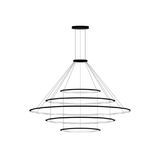 Pendant Circular Inward 5 Rings (ø600 ø1200 ø2000 ø1200 ø600) LED 290.7W 12146lm 3000K White