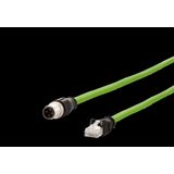 M12 Industrial Ethernet cable, D-coded, 5.0 m, M12 plug straight - RJ4