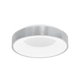 Triac Dimmable Brushed Silver Aluminium   & Acrylic  LED 30 Watt 230 Volt  1845Lm 3000K IP20  D: 38 H: 9 cm