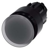 Illuminated mushroom pushbutton, 22 mm, round, plastic, clear, 30 mm, latching, 3SU1001-1AA70-0AA0-Z Y15