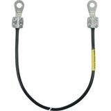 Earth conductor 10mm² / L 0.5m black w. 2 closed cable lugs (D) M10 Su