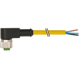 M12 female 90° A-cod. with cable TPE 5x22AWG ye UL/CSA. ITC/PLTC 7.5m