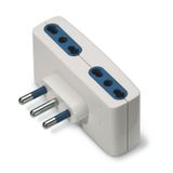 4-WAY ADAPTOR 2P+E 16A DUAL USE