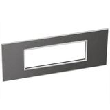 Italian / US standard plate Arteor square version 6 modules - brushed metal black