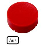 Button plate, raised red, OFF