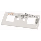 Front cover, +mounting kit, for meter 2x72 +2S, HxW=150x425mm, grey