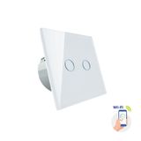 TWO ZONES LIGHT SWITCH WHITE WI-FI SPECTRUM SMART