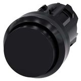 Pushbutton, 22 mm, round, plastic, black, pushbutton, raised, momentary contact type, with laser labeling, lower case