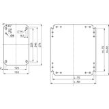 Plain mounting plate H300xW300mm made of galvanised sheet steel