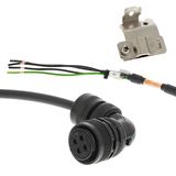 1S series servo motor power cable, 1.5 m, non braked, 230 V: 900 W to