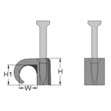 Nail clips for round cables 4 x 6 transparent