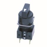 Selector switch, non-illuminated, lever type, round, 3 notches, mainta A16S2017B