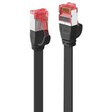 10m Cat.6 U/FTP Flat Network Cable, Black RJ45, M/M, 250MHz, copper, 32AWG