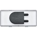 Large label with tactile contrast symbol for rockers and sockets with label, socket clear