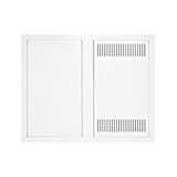 Media combi-enclosure frame and doors, horizontal 3-rows