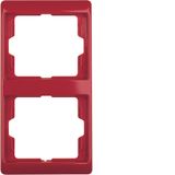 Frame 2gang vertical Arsys red, glossy